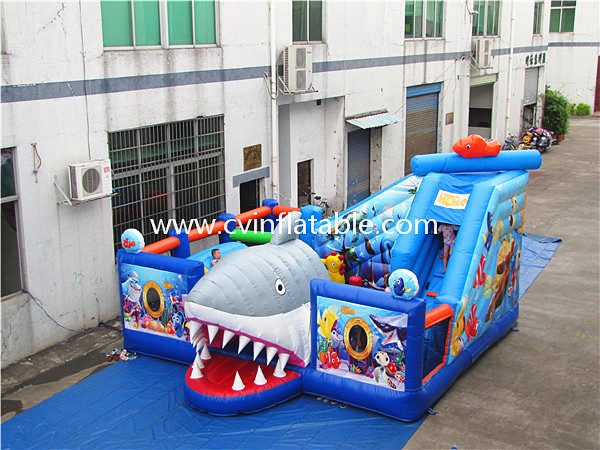 inflatable shark bouncer playground