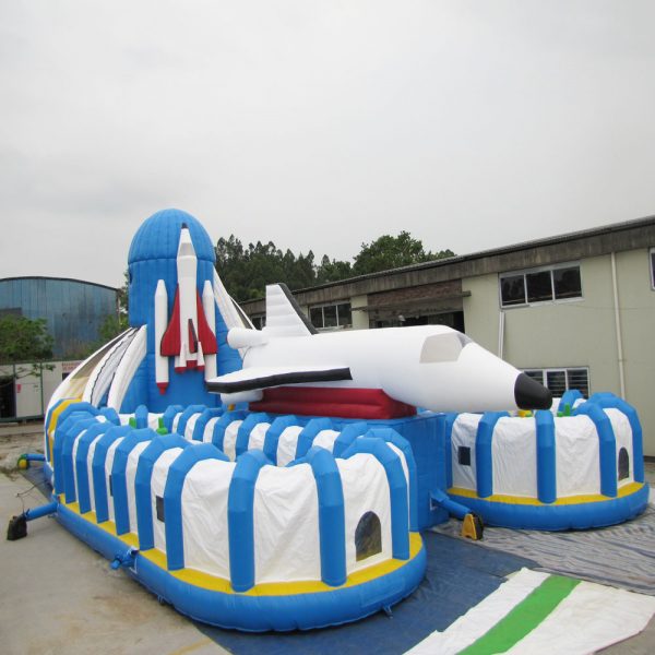inflatable rocket obstacle playground