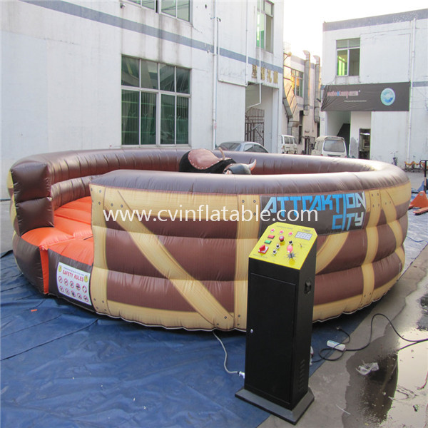 inflatable mechanical bull with mat