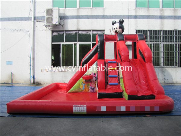inflatable mickey mouse slide with pool (3)