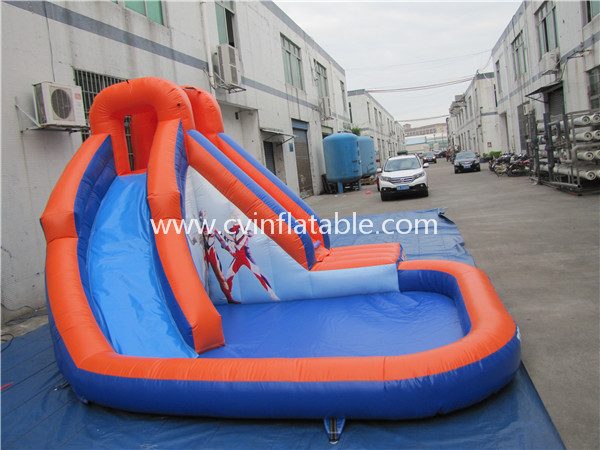small inflatable slide with pool