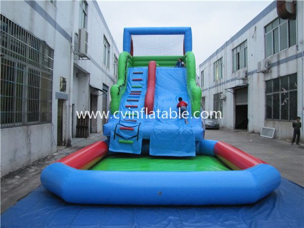 inflatable water slide with pool (10)