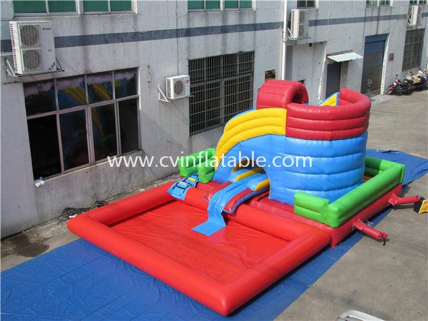 inflatable water slide with pool (19)