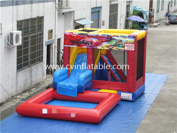 inflatable water slide with pool (25)