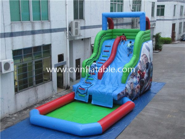 inflatable water slide with pool (9)