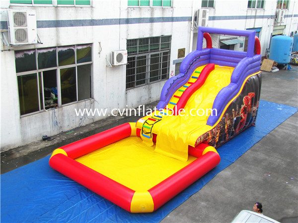 inflatable slide with pool (10)