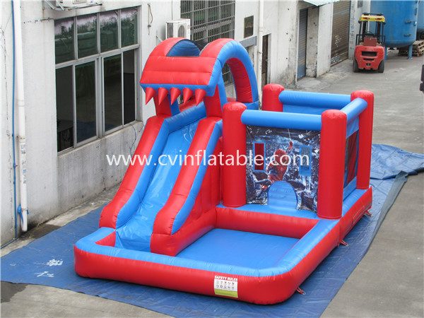 inflatable slide wtih pool