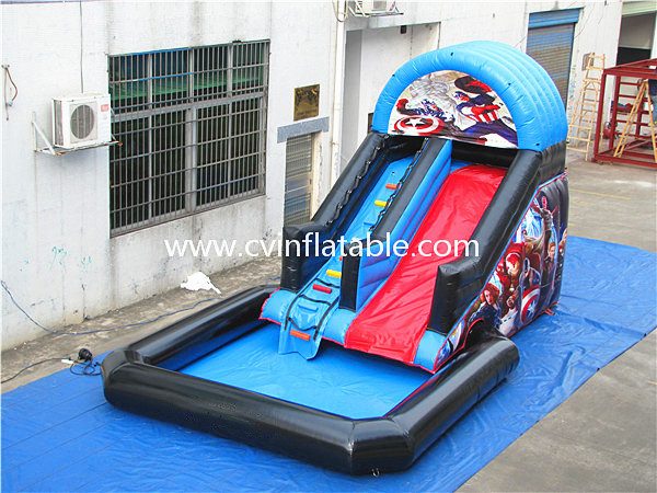 inflatable water slide with pool (4)_